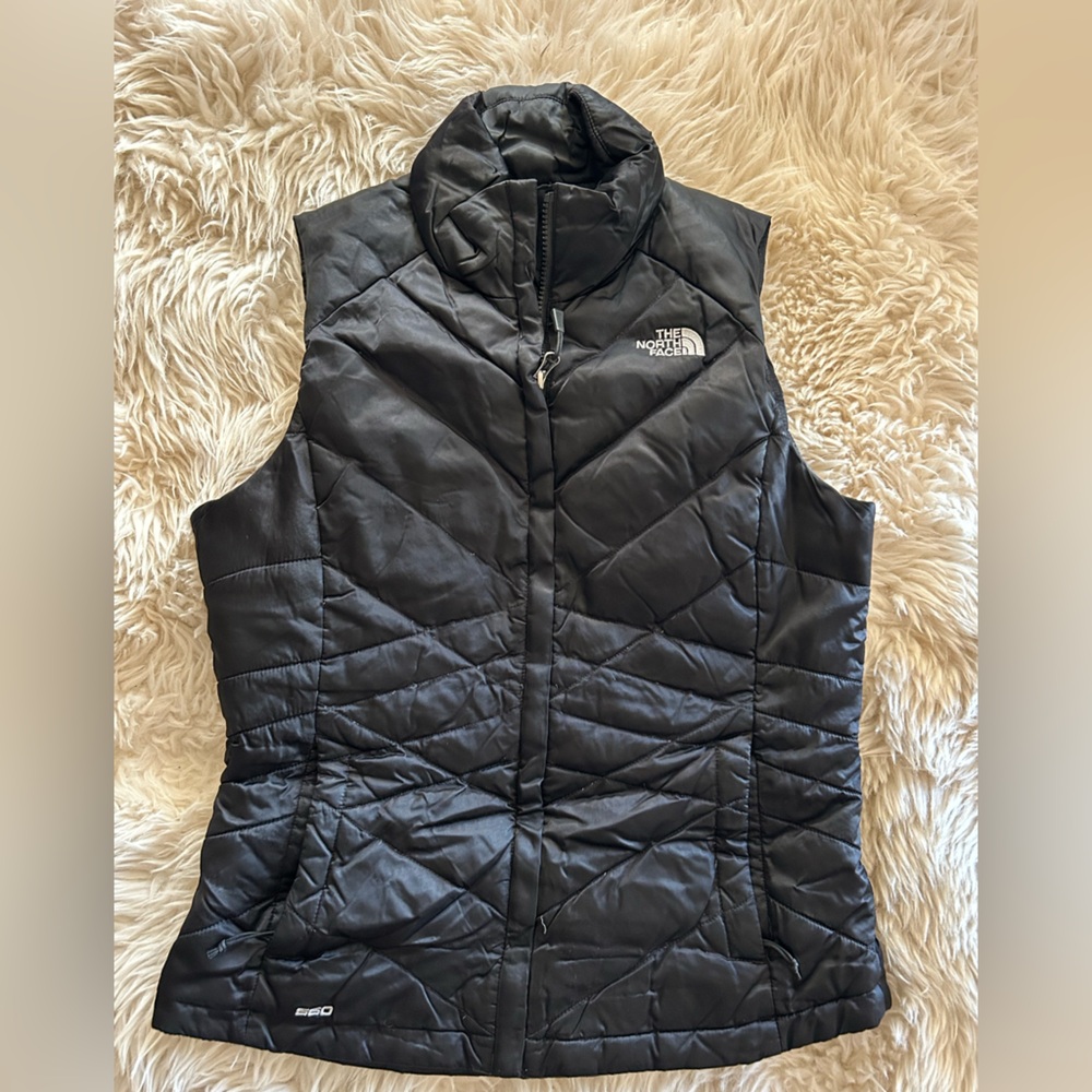 Womens NORTH FACE 550 Down Quilted Full-Zip Cest Black sz Small
